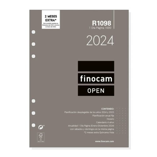 A napirend pótlása Finocam Open R1098 2024 Fehér 15,5 x 21,5 cm
