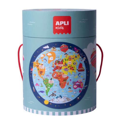 Puzzle Apli World Map Kör alakú 48 Darabok 50 cm