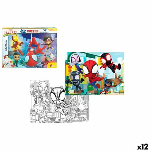 Puzzle Spidey 35 x 25 cm Kétoldalú 48 Darabok (12 egység)