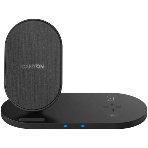 QI Vezetéknélküli Töltő USB Portokkal Canyon CNS-WCS202 Fekete