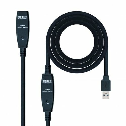 USB Hosszabítókábel NANOCABLE 10.01.0312 Fekete 10 m