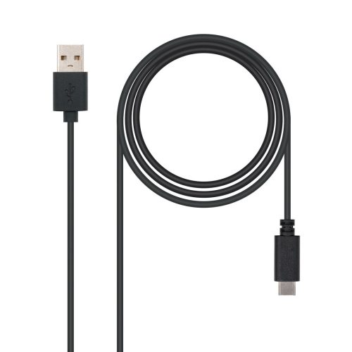 USB A - USB-C Kábel NANOCABLE USB 2.0, 0.5m Fekete 50 cm