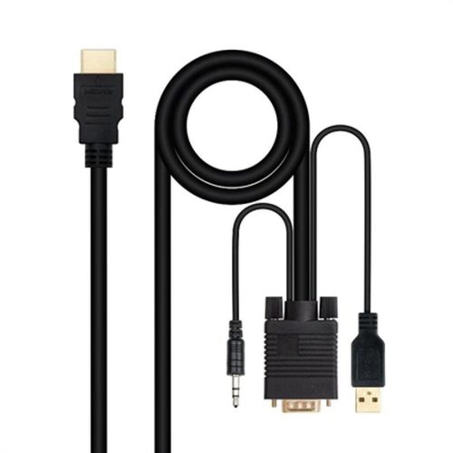 HDMI–VGA Audio Adapter NANOCABLE 10.15.4350 1,8 m Fekete