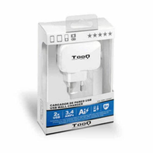 Fali töltő TooQ TQWC-1S02WT USB x 2 17W Fehér 17 W