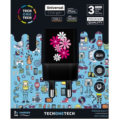 Fali töltő Tech One Tech TEC2601 Fekete (1 egység)