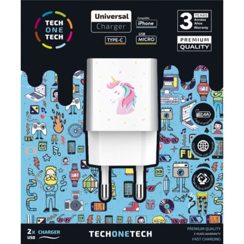 Fali töltő Tech One Tech TEC2501 Fehér (1 egység)